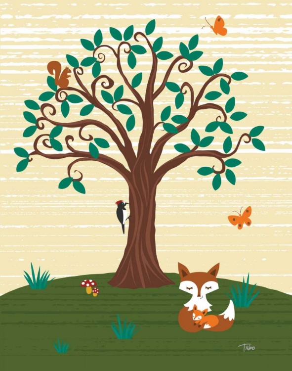 Picture of GRAND TREE AND FOXES