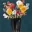 Picture of BOUQUET ON TEAL II