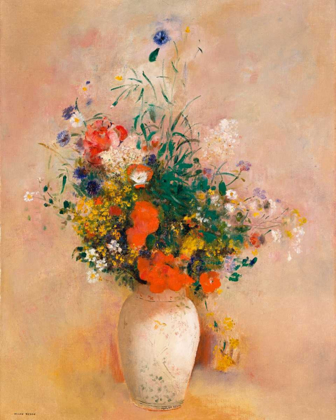 Picture of VASE OF FLOWERS (PINK BACKGROUND)