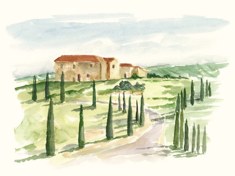 Picture of WATERCOLOR TUSCAN VILLA I