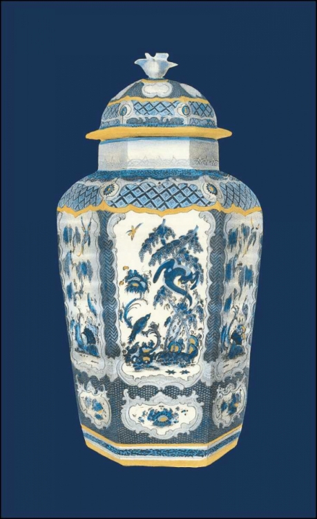 Picture of ASIAN URN IN BLUE AND WHITE II