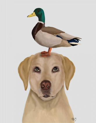 Picture of LABRADOR AND DUCK