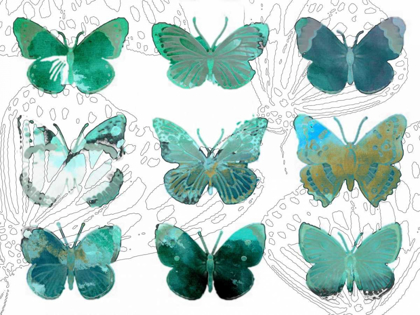 Picture of LAYERED BUTTERFLIES I