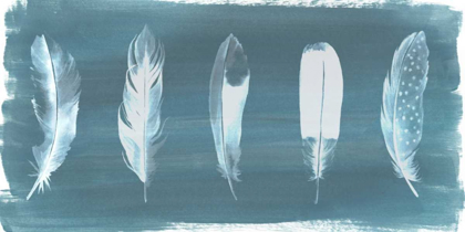 Picture of FEATHERS ON DUSTY TEAL I