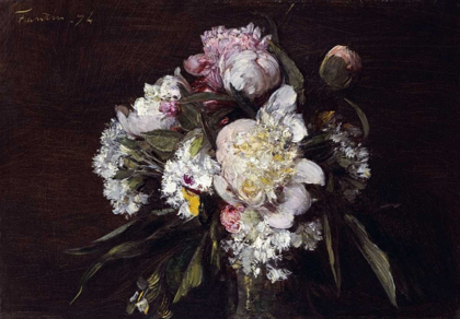 Picture of PEONIES, WHITE CARNATIONS AND ROSES