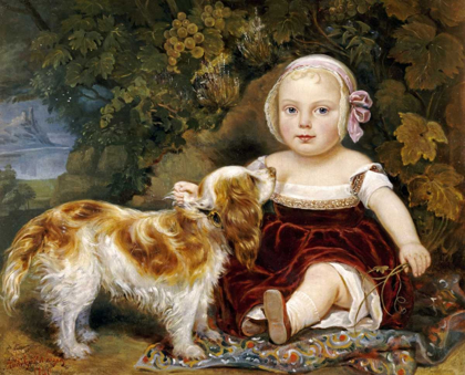 Picture of A YOUNG CHILD WITH A SPANIEL