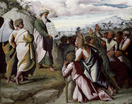 Picture of MOSES PRESENTING THE TEN COMMANDMENTS