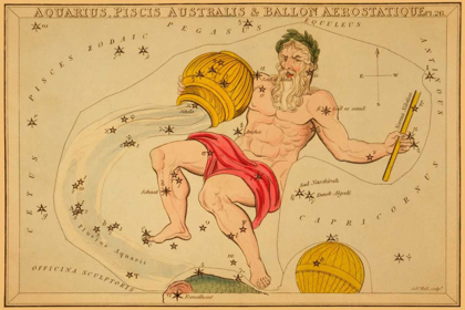 Picture of AQUARIUS, PISCIS AUSTRALIS AND BALLON AEROSTATIQUE, 1825