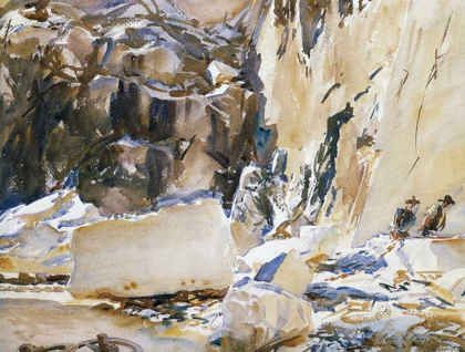 Picture of CARRARA, IN A QUARRY, 1911