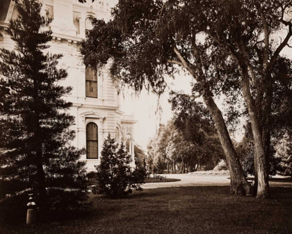 Picture of THURLOW LODGE, MENLO PARK, CALIFORNIA - LAWN AND HOUSE, 1874