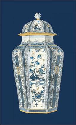 Picture of ASIAN URN IN BLUE AND WHITE I