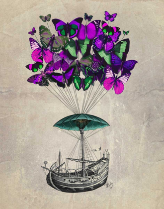 Picture of BUTTERFLY AIRSHIP 2 PURPLE AND GREEN