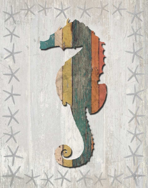 Picture of DISTRESSED WOOD STYLE SEAHORSE 1