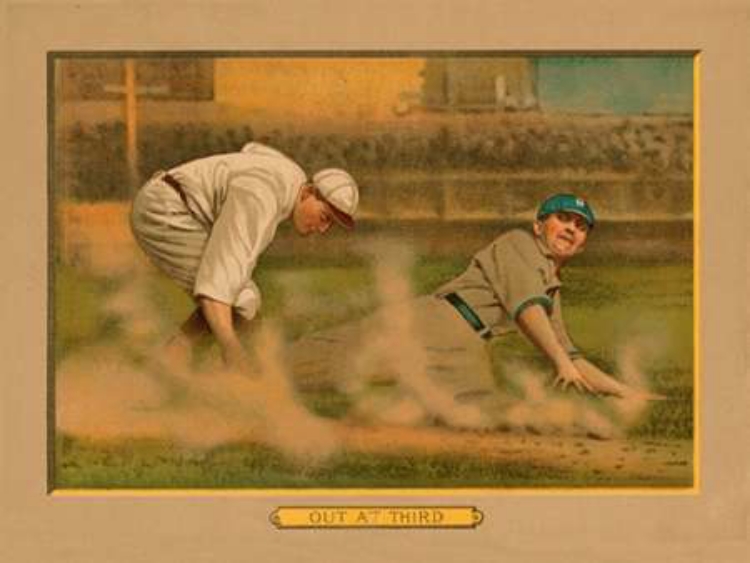 Picture of OUT AT THIRD, BASEBALL CARD