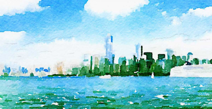 Picture of WATERCOLOR NYC SKYLINE I