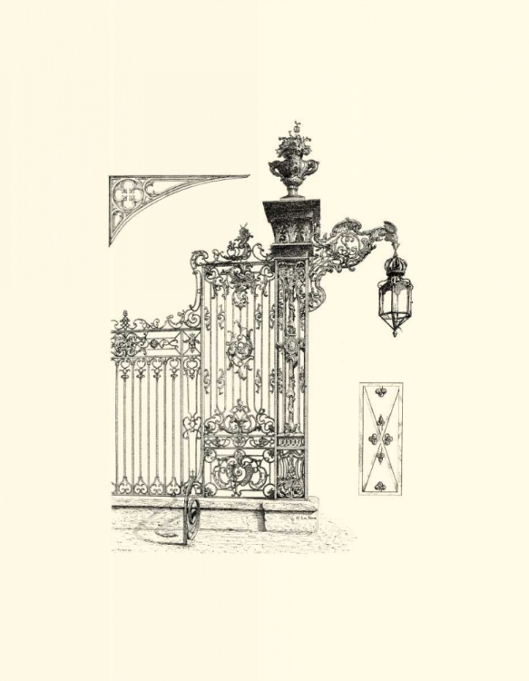 Picture of B-W WROUGHT IRON GATE IV