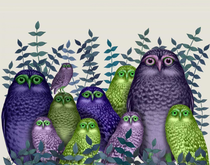 Picture of ELECTRIC OWLS, PURPLE AND LIME