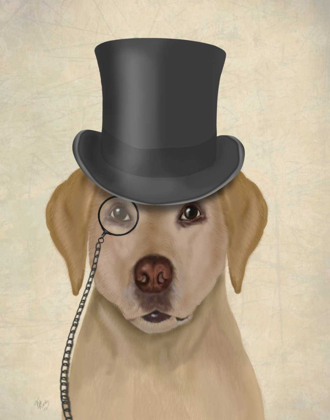 Picture of YELLOW LABRADOR, FORMAL HOUND AND HAT