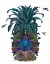Picture of PINEAPPLE, TROPICAL FLOWERS 1