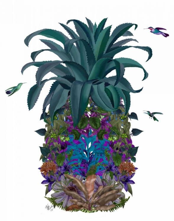 Picture of PINEAPPLE, TROPICAL FLOWERS 1