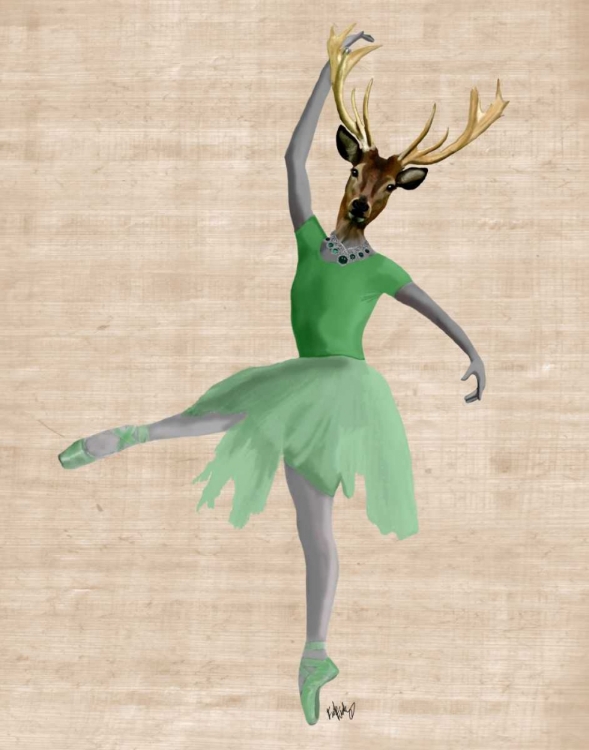 Picture of BALLET DEER IN GREEN