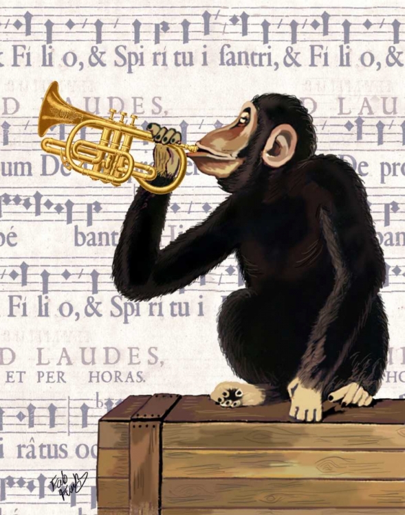 Picture of MONKEY PLAYING TRUMPET