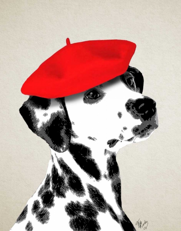 Picture of DALMATIAN WITH RED BERET