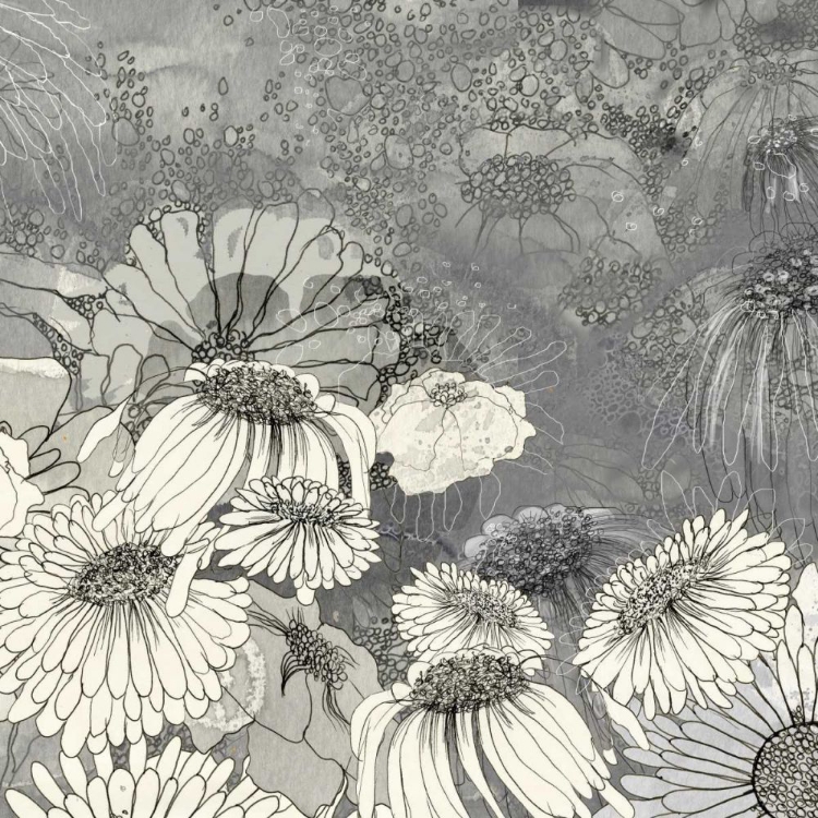 Picture of FLOWERS ON GREY II