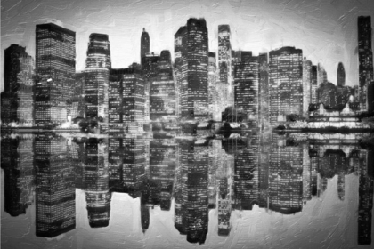 Picture of ABSTRACT SKYLINE BW