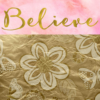 Picture of BELIEVE GOLDEN FLOWERS