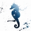 Picture of SEAHORSE SPLATTER INDIGO