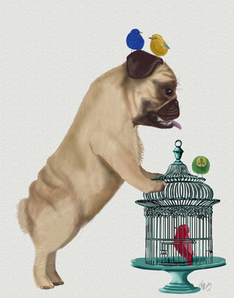 Picture of PUG AND BIRDCAGE