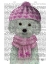 Picture of BICHON FRISE IN PINK BOBBLE HAT