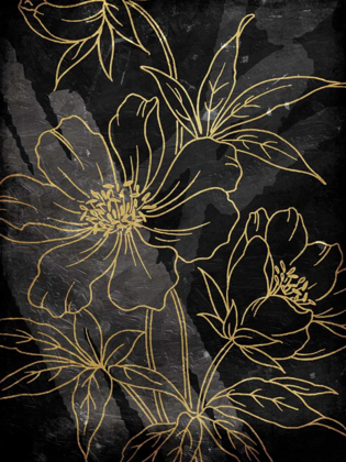 Picture of GOLDEN ABSTRACT FLORAL