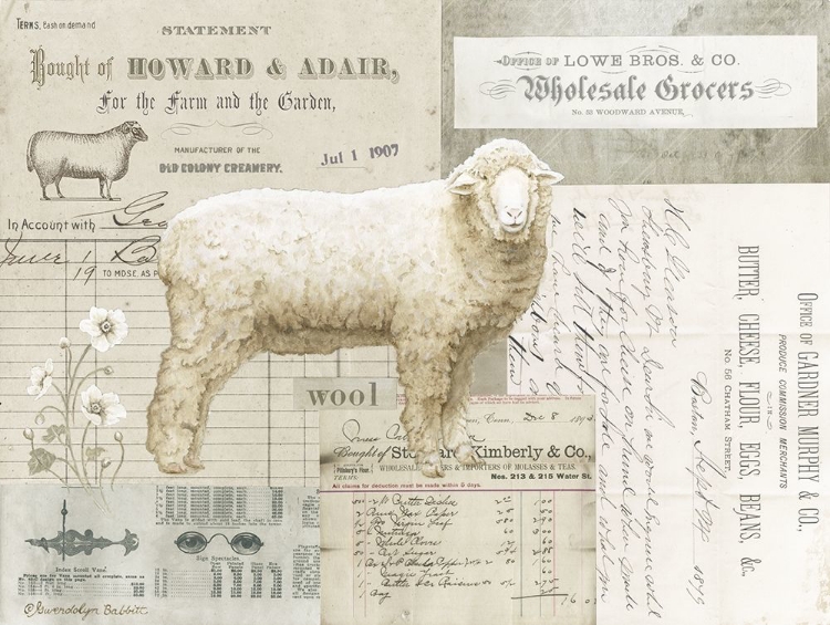 Picture of SHEEP ON EPHEMERA I