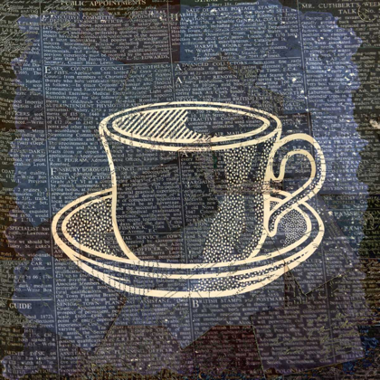 Picture of COFFEE ON PRINT BLUE 1