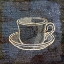 Picture of COFFEE ON PRINT BLUE 1