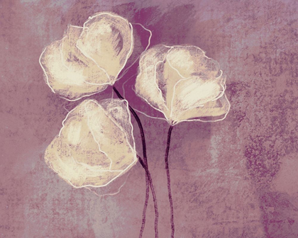 Picture of SKETCHED FLOWERS ON PURPLE