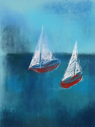 Picture of TWO RED SAILBOATS