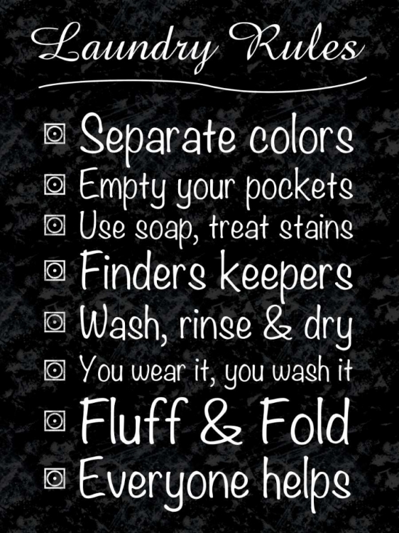 Picture of LAUNDRY RULES