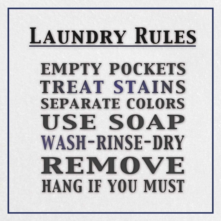 Picture of LAUNDRY RULES SQUARE