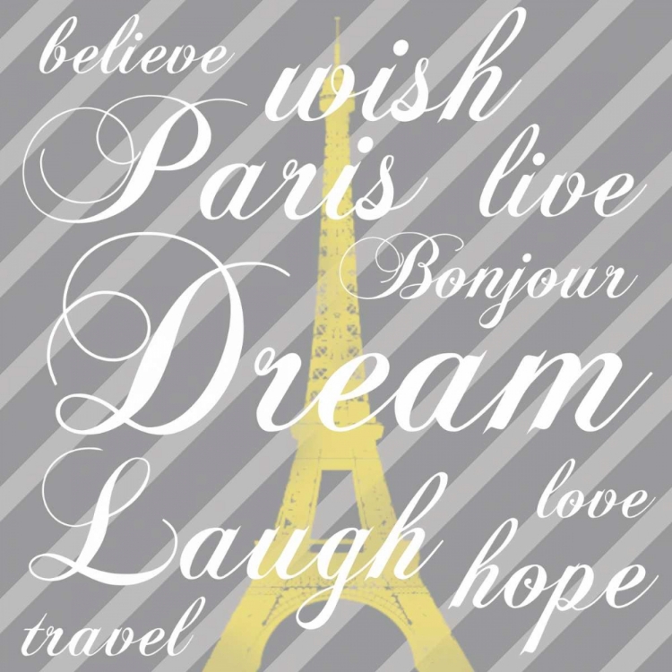 Picture of PARIS 3 GRAY WORDS
