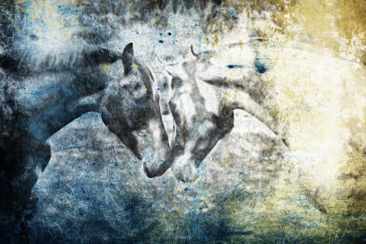 Picture of KISSING BLUE HORSES