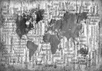 Picture of MAP OF THE WORLD BLACK AND WHITE