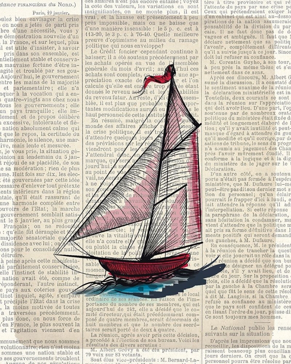 Picture of NEWSPAPER SAILBOAT 2