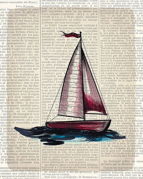 Picture of NEWSPAPER SAILBOAT 4