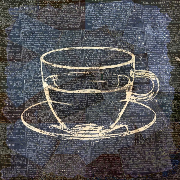 Picture of COFFEE ON PRINT BLUE 2