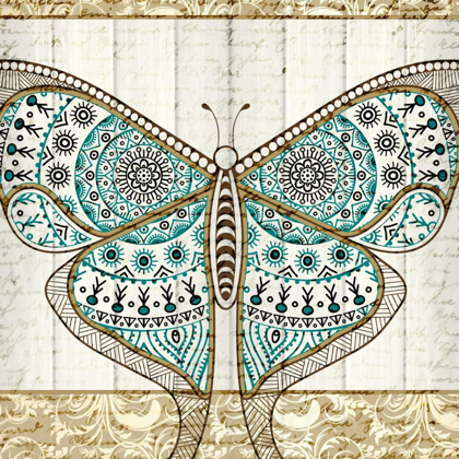 Picture of DAMASK BUTTERFLY TEAL 1