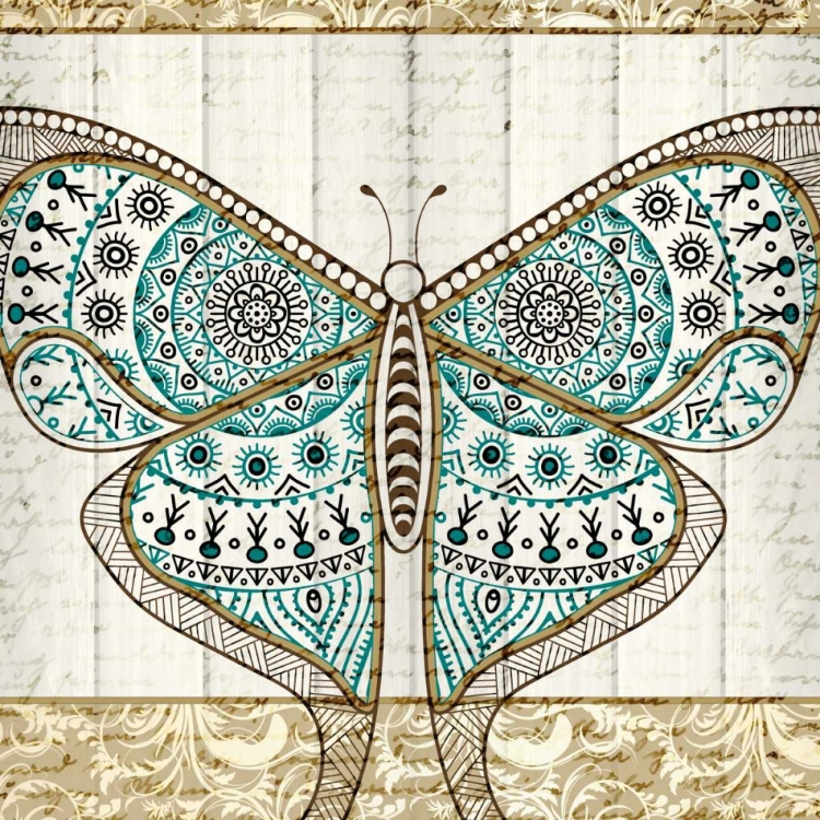 Picture of DAMASK BUTTERFLY TEAL 1