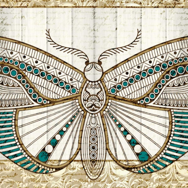 Picture of DAMASK BUTTERFLY TEAL 2